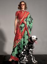 Silk Teal Green Casual Wear Weaving Saree